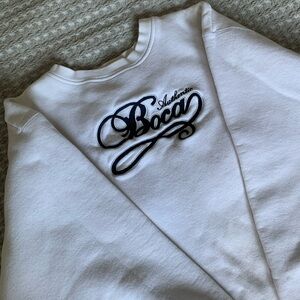 Women's White Crew Neck Sweater